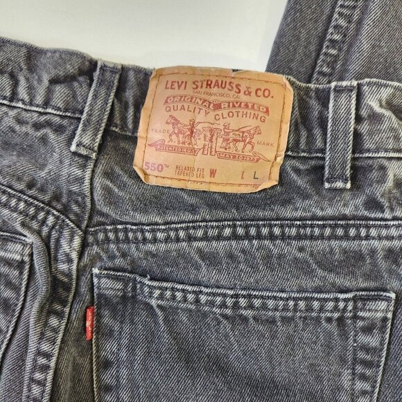 Levi's 550 Vintage 90s Relaxed Fit Jean Womens 9 Black High Rise Tapered 27x32 - Picture 3 of 13